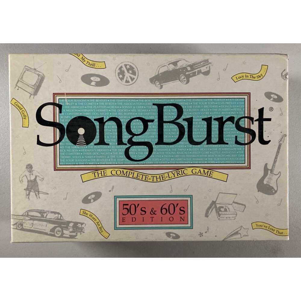 Song Burst 50s & 60s Edition Board Game (1990) • Complete-the-Lyric